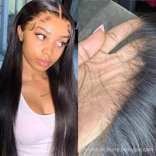 Shmily 150% 180% Density 13x4 Human Hair Wigs For Black Women Wholesale Brazilian Virgin Hair Medium Brown Lace Front Wig